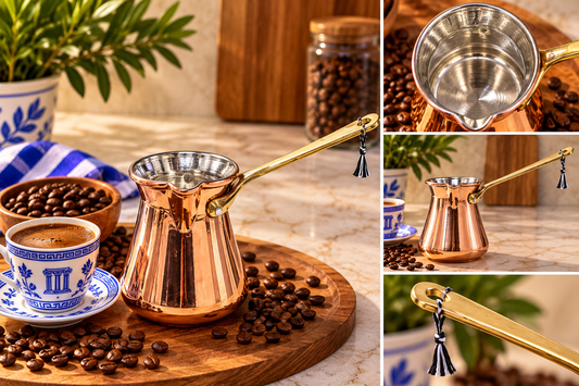 Traditional Copper Greek Coffee Briki