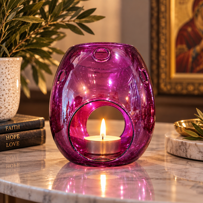 Different Coloured Glass Oil Burner