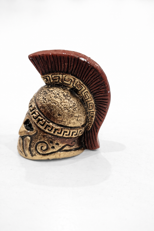 Mini Spartan Helmet Figurine – Ancient Greek Warrior Decor