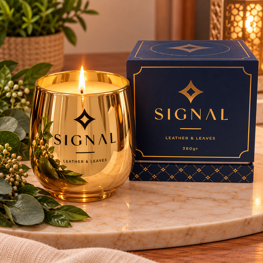 SIGNAL Leather & Leaves Scented Candle – 380g