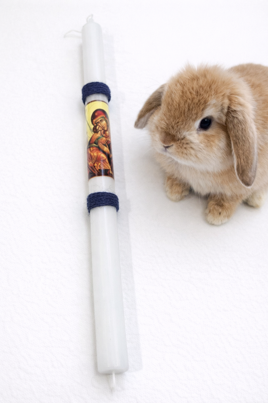 Virgin Mary Icon Easter Lambatha Candle