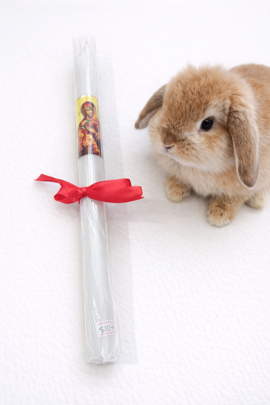 Virgin Mary Icon Easter Lambatha Candle