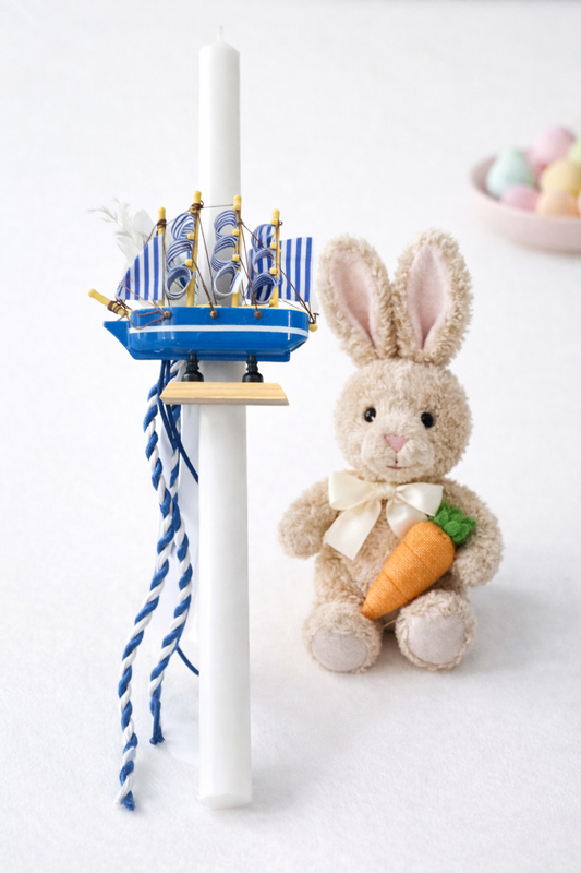 Nautical Sailboat Easter Lambada Candle