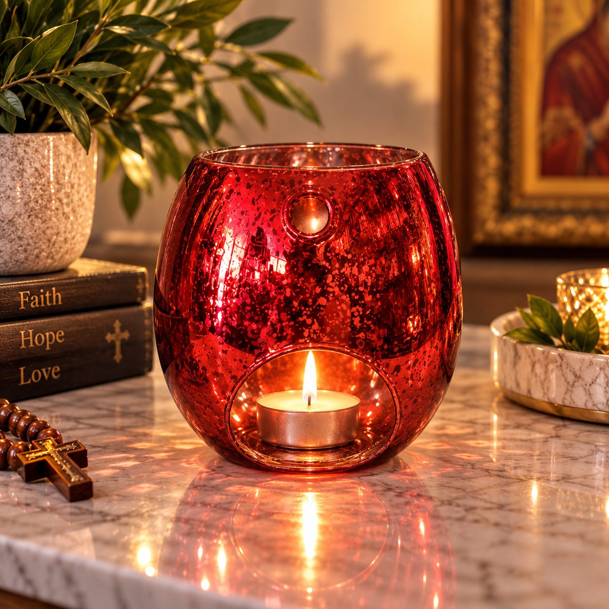 Different Coloured Glass Oil Burner