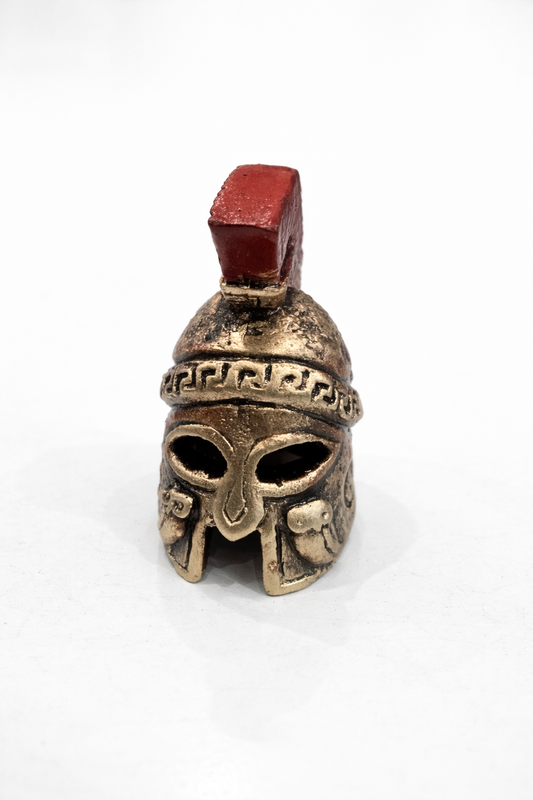Mini Spartan Helmet Figurine – Ancient Greek Warrior Decor