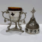 Greek Orthodox Christian Brass Vigil Oil lamp - Silver