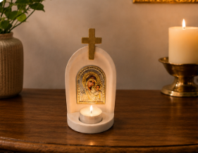 Altar with Gold Cross & Orthodox Icon