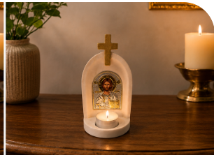 Altar with Gold Cross & Orthodox Icon