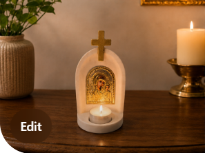 Altar with Gold Cross & Orthodox Icon