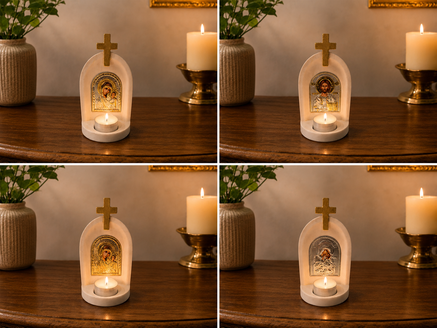Altar with Gold Cross & Orthodox Icon