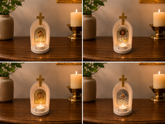 Altar with Gold Cross & Orthodox Icon