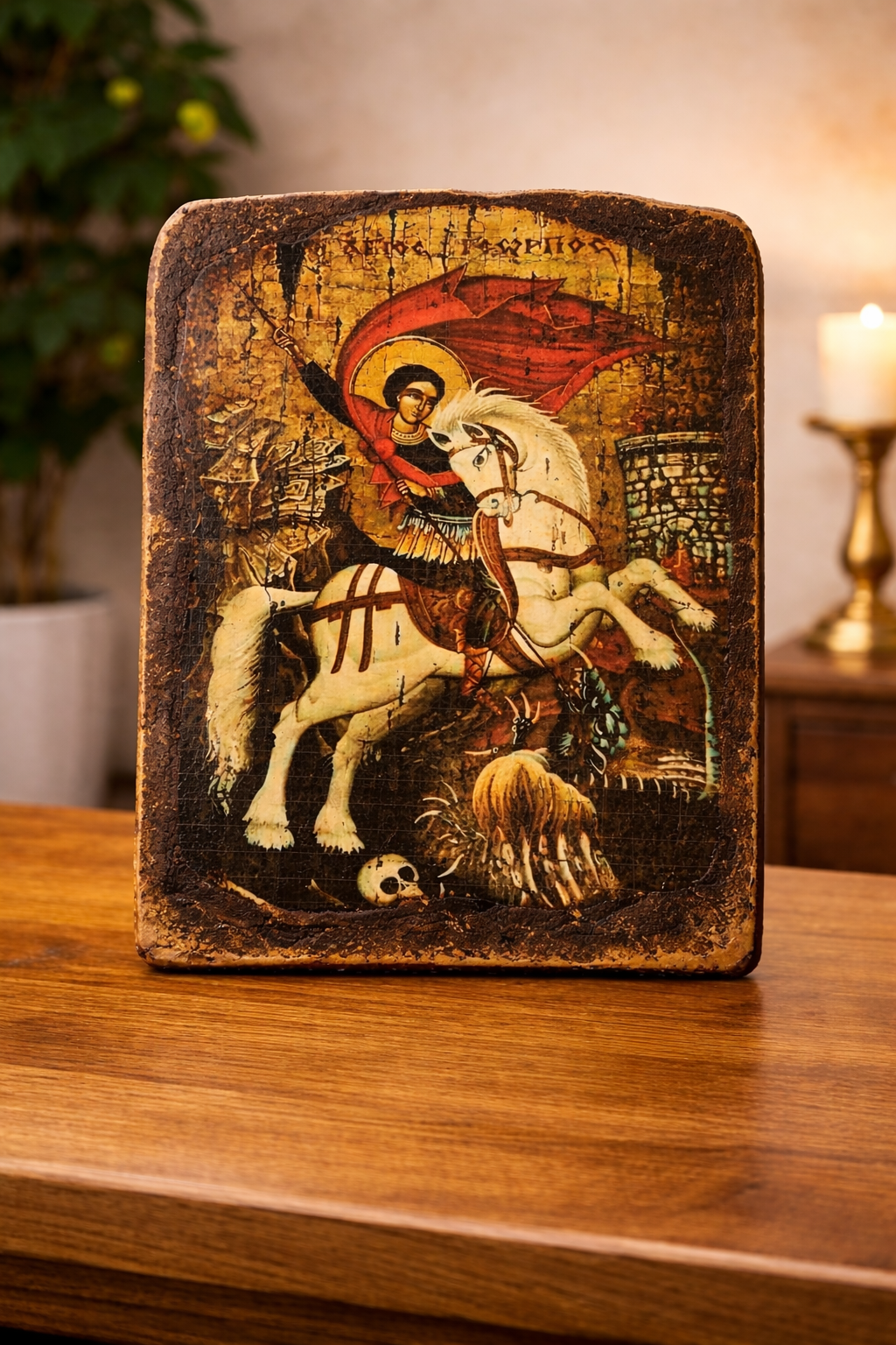 Saint George Wooden Icon / Ὁ Ἅγιος Γεώργιος