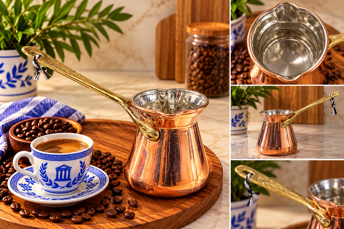Traditional Copper Greek Coffee Briki